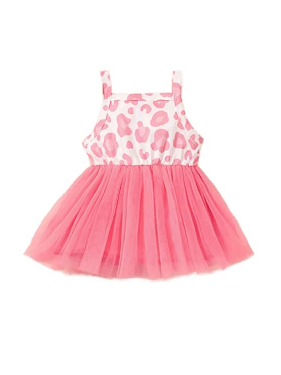 Baby Girls Pink Sleeveless Printed Knee Lenght Net Frock Clothes Set image 2
