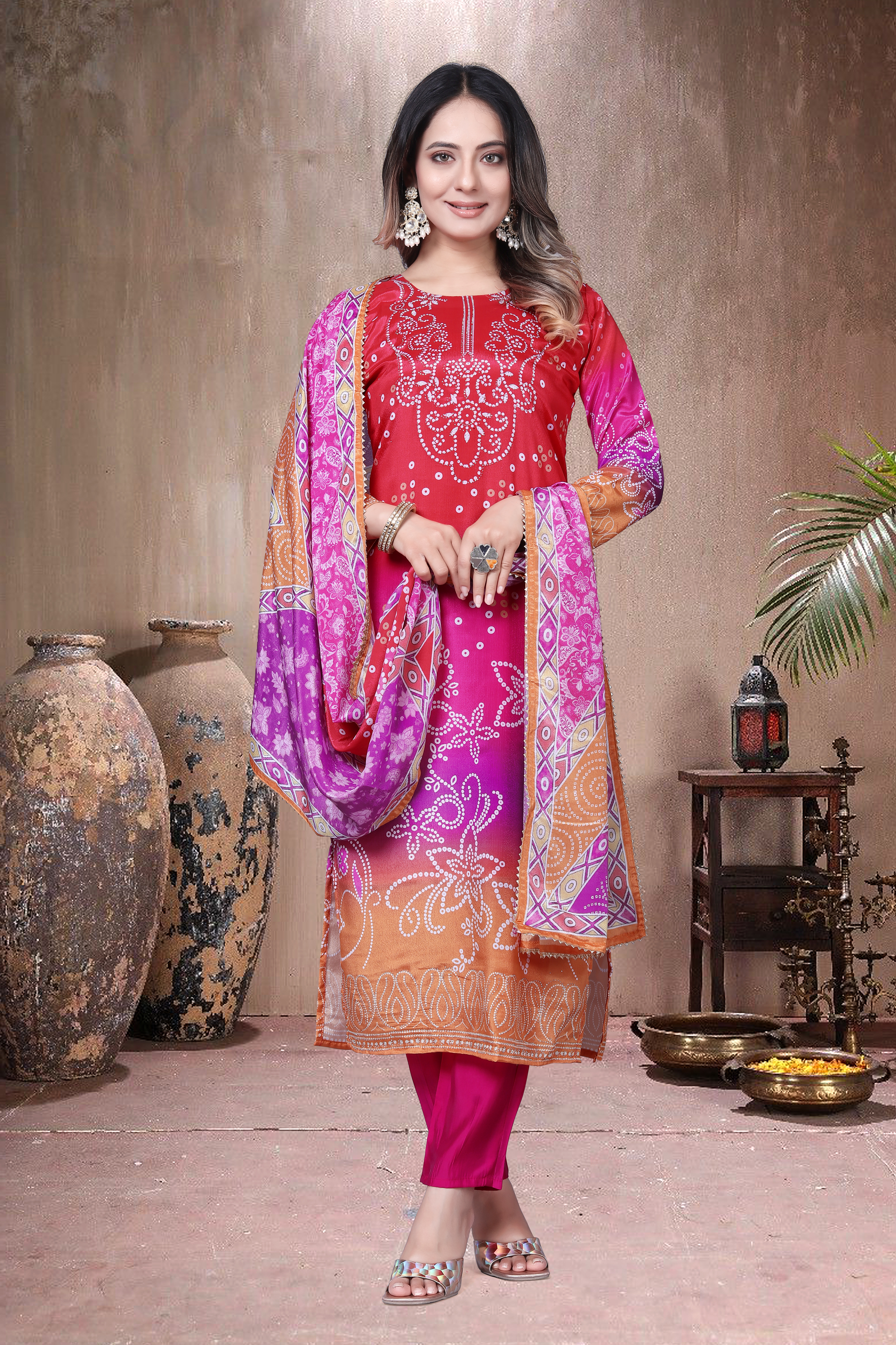 Trendy Women's Salwar Suit With Embroidery Sequence Work Ethnic Set Top-Bottom And Dupatta Set Fully Stitched Ready To Wear| Kurta Pant