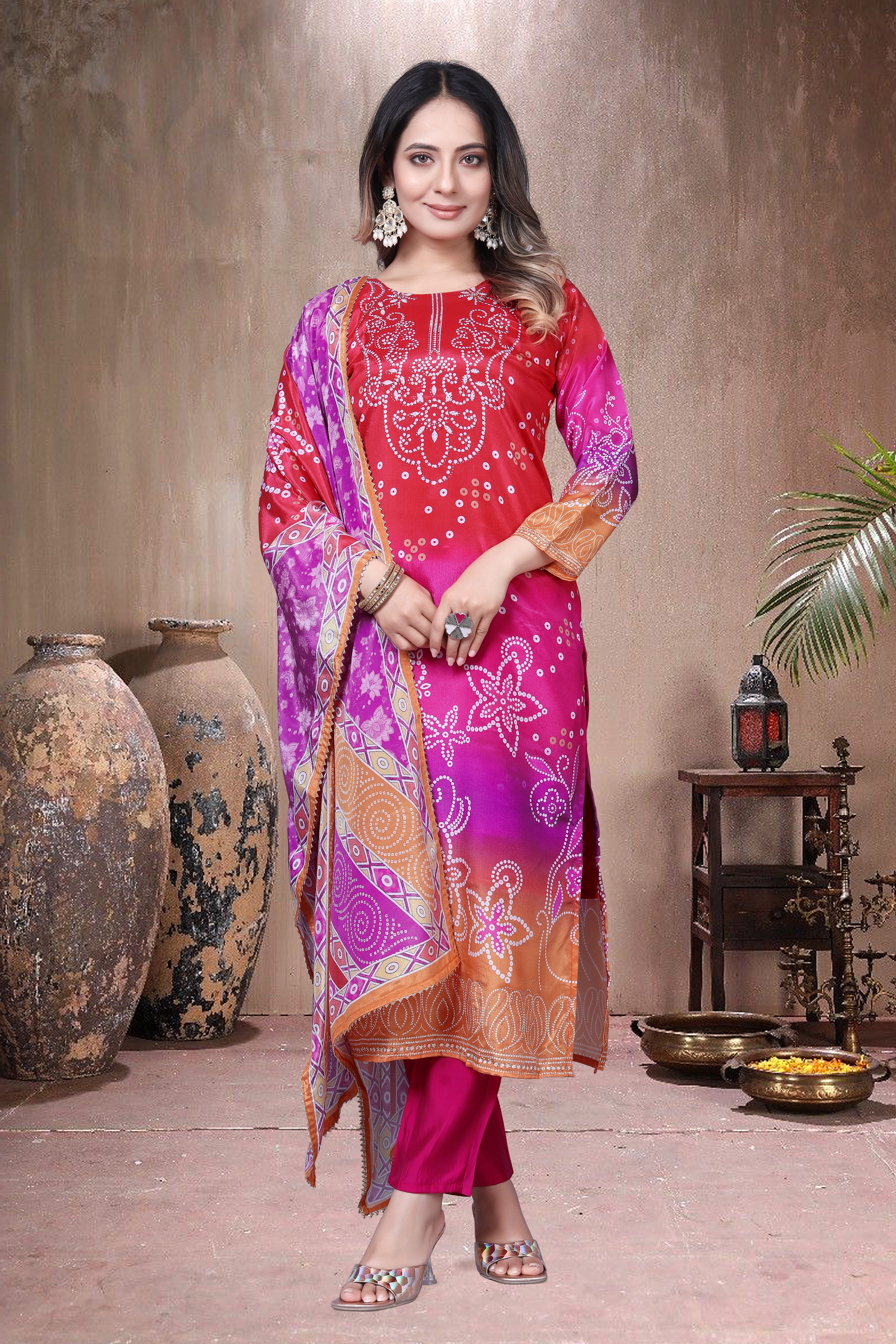 Trendy Women's Salwar Suit With Embroidery Sequence Work Ethnic Set Top-Bottom And Dupatta Set Fully Stitched Ready To Wear| Kurta Pant image 4