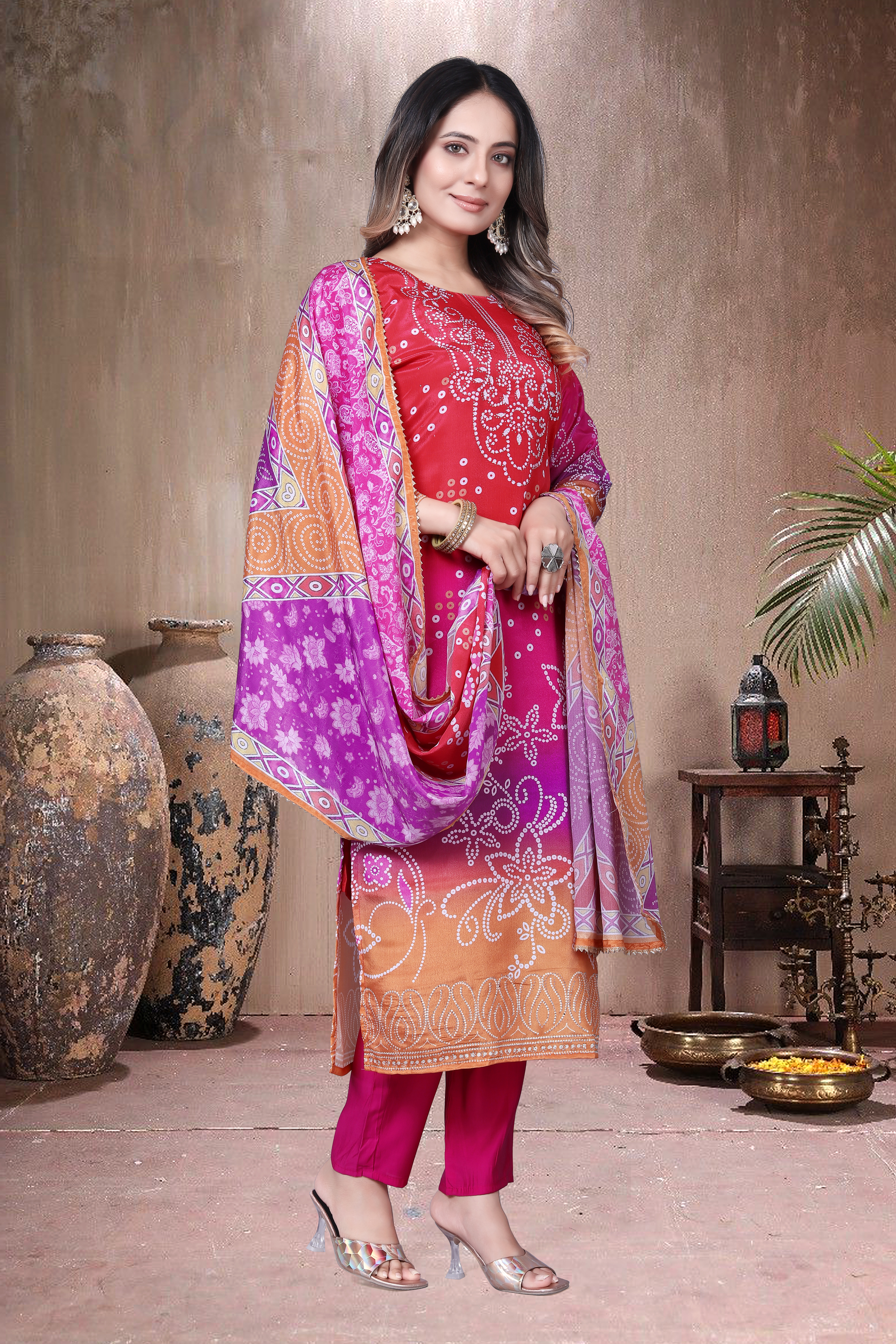 Trendy Women's Salwar Suit With Embroidery Sequence Work Ethnic Set Top-Bottom And Dupatta Set Fully Stitched Ready To Wear| Kurta Pant image 5
