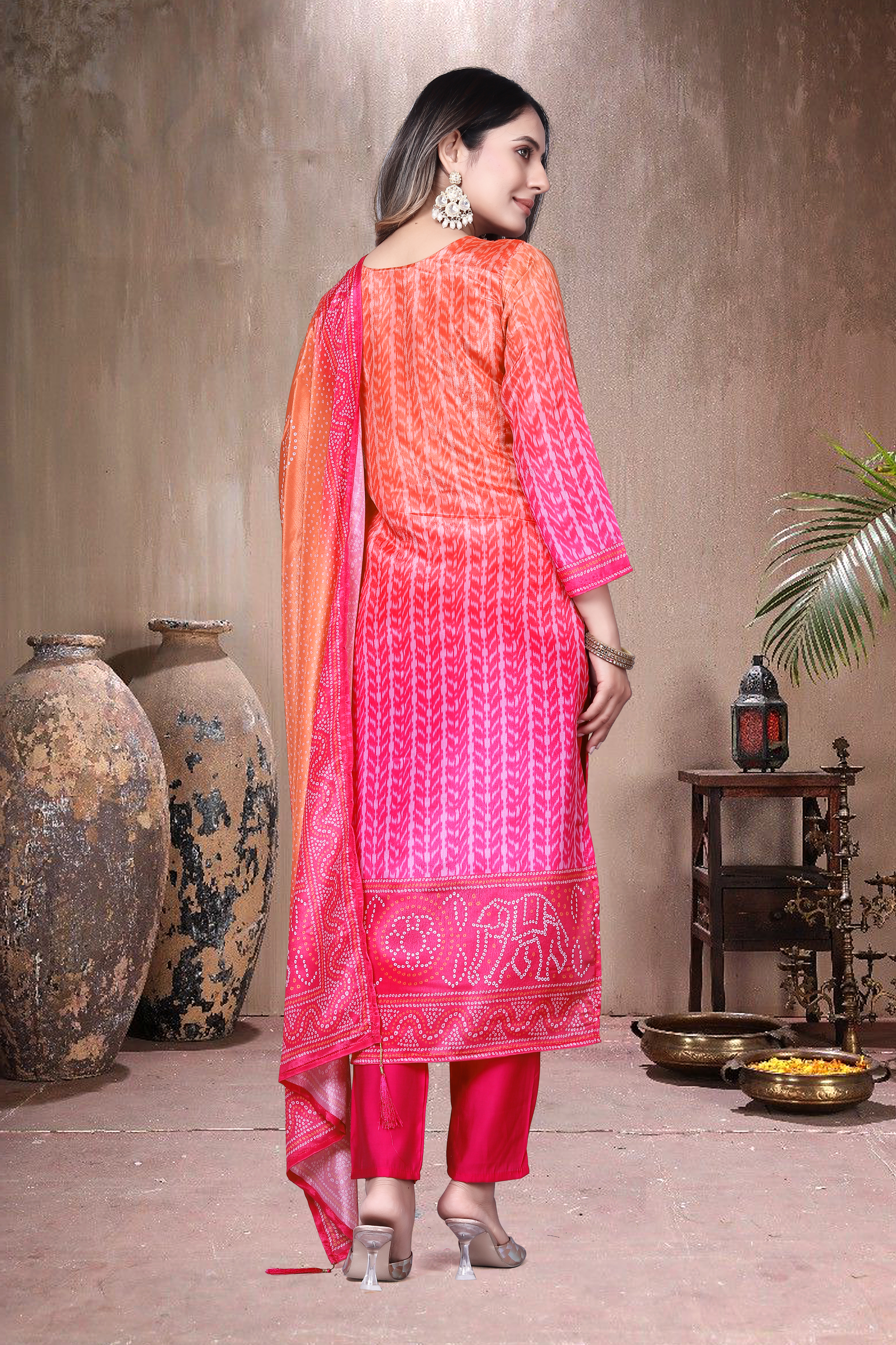 Trendy Women's Salwar Suit With Embroidery Sequence Work Ethnic Set Top-Bottom And Dupatta Set Fully Stitched Ready To Wear| Kurta Pant image 2