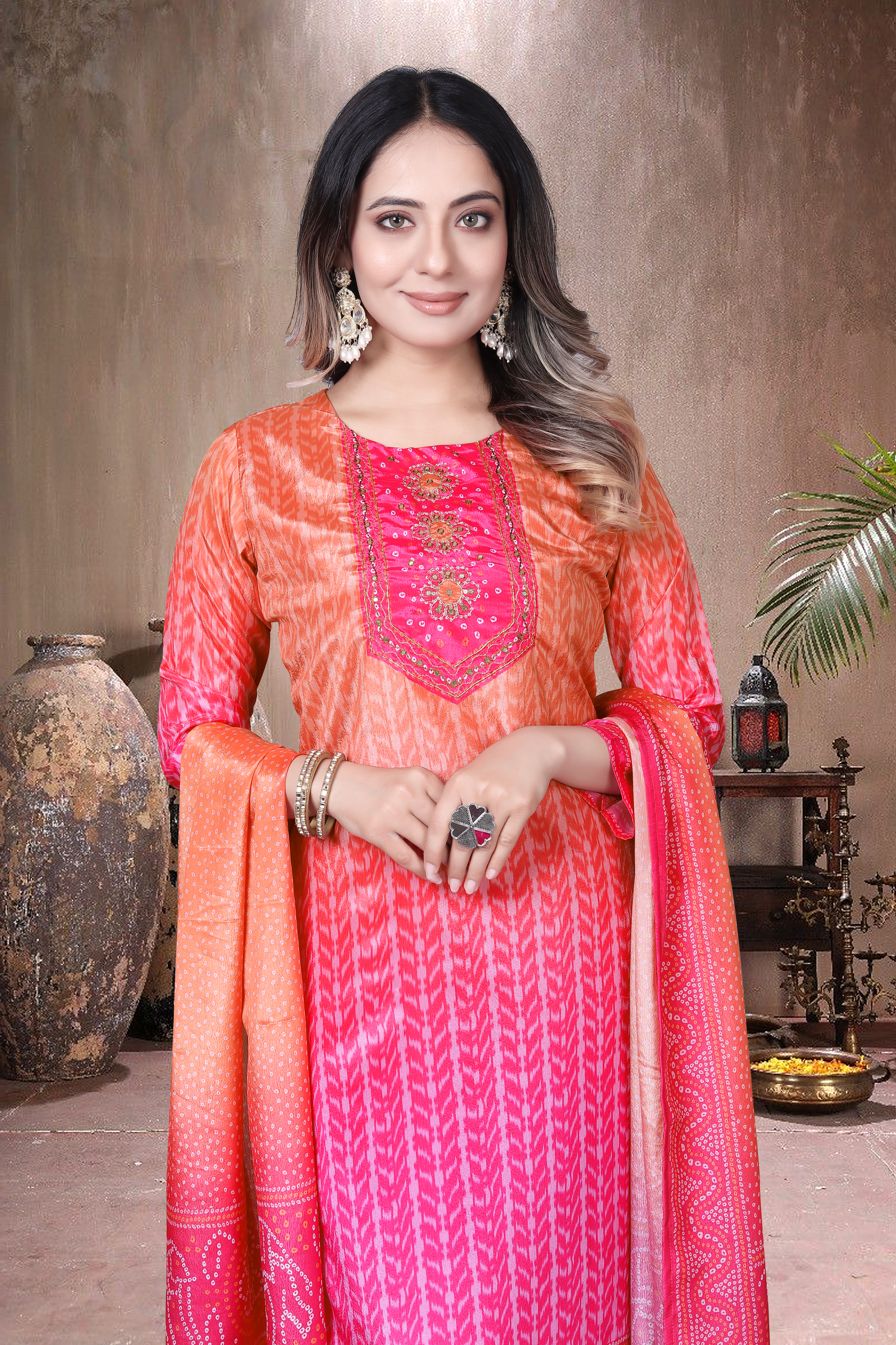 Trendy Women's Salwar Suit With Embroidery Sequence Work Ethnic Set Top-Bottom And Dupatta Set Fully Stitched Ready To Wear| Kurta Pant image 3