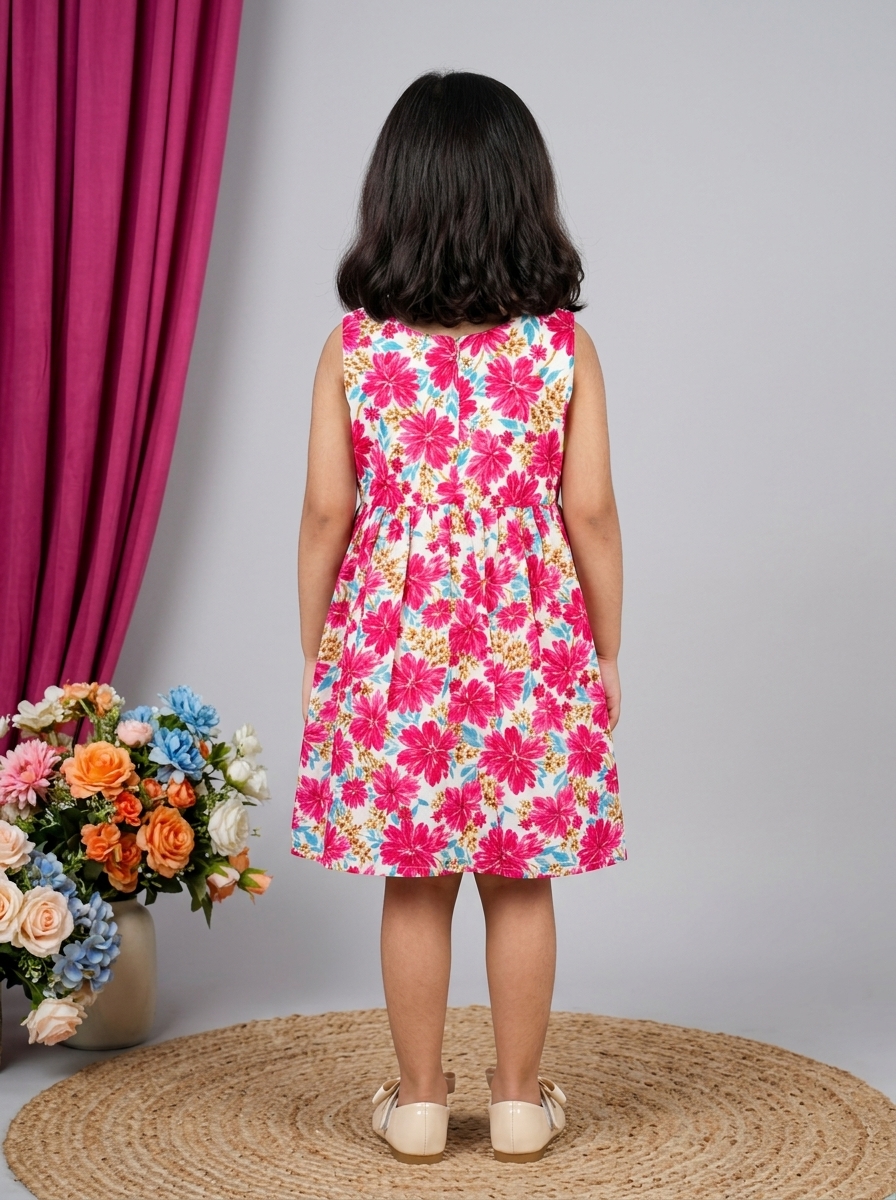 Casual Sweet Baby Children's Fashionable Kids Girls Dresses Toddler Princess Summer Outfit Flower Bowknot Party Dress | Sleeveless | Cotton | Check Box Printed | Knee Length | Frock image 2