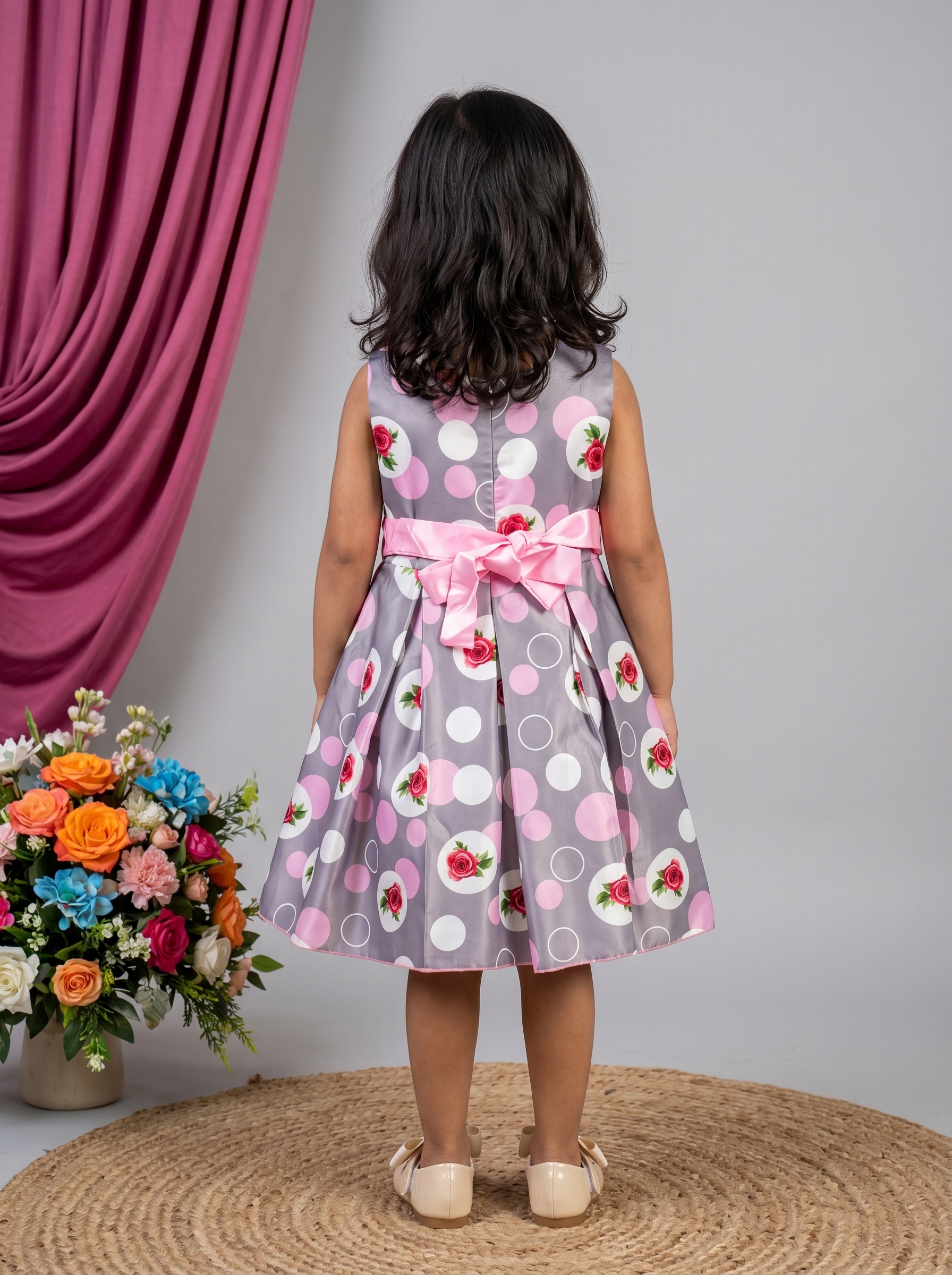 Casual Sweet Baby Children's Fashionable Kids Girls Dresses Toddler Princess Summer Outfit Flower Bowknot Party Dress | Sleeveless | Cotton | Check Box Printed | Knee Length | Frock image 2