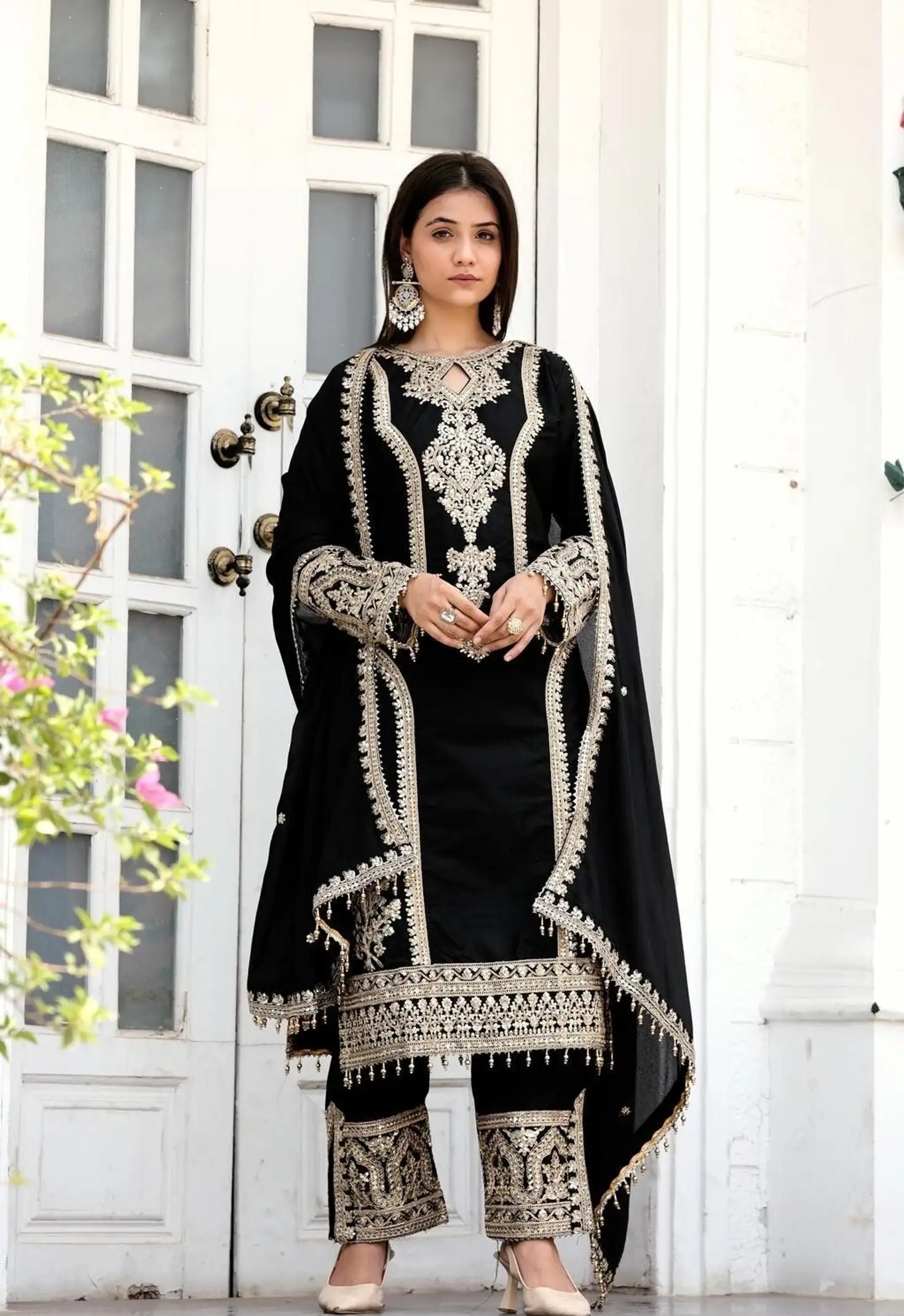 Trendy Women's Salwar Suit With Embroidery Sequence Work Ethnic Set Top-Bottom And Dupatta Set Fully Stitched Ready To Wear| Kurta Pant