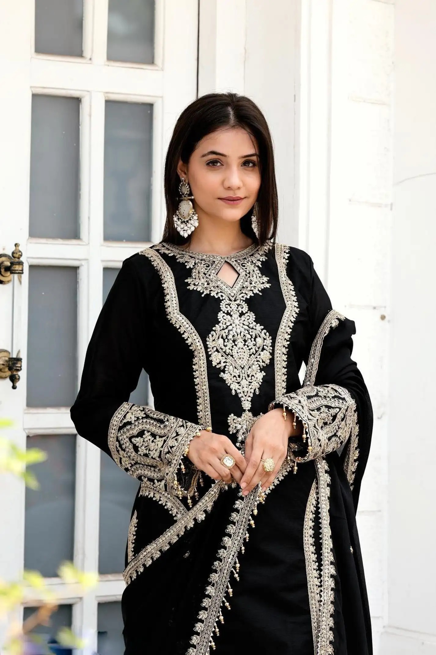 Trendy Women's Salwar Suit With Embroidery Sequence Work Ethnic Set Top-Bottom And Dupatta Set Fully Stitched Ready To Wear| Kurta Pant image 3